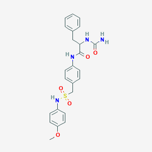 molecular formula C24H26N4O5S B7420925 2-(carbamoylamino)-N-[4-[(4-methoxyphenyl)sulfamoylmethyl]phenyl]-3-phenylpropanamide 