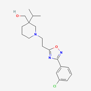 molecular formula C19H26ClN3O2 B7420942 [1-[2-[3-(3-Chlorophenyl)-1,2,4-oxadiazol-5-yl]ethyl]-3-propan-2-ylpiperidin-3-yl]methanol 