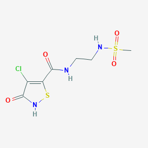 molecular formula C7H10ClN3O4S2 B7420956 4-chloro-N-[2-(methanesulfonamido)ethyl]-3-oxo-1,2-thiazole-5-carboxamide 