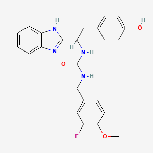 1-[1-(1H-benzimidazol-2-yl)-2-(4-hydroxyphenyl)ethyl]-3-[(3-fluoro-4-methoxyphenyl)methyl]urea