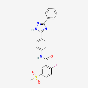 2-fluoro-5-methylsulfonyl-N-[4-(3-phenyl-1H-1,2,4-triazol-5-yl)phenyl]benzamide