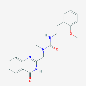 molecular formula C20H22N4O3 B7421011 3-[2-(2-methoxyphenyl)ethyl]-1-methyl-1-[(4-oxo-3H-quinazolin-2-yl)methyl]urea 