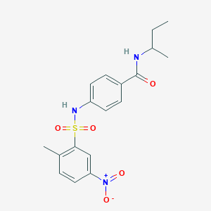 molecular formula C18H21N3O5S B7421072 N-butan-2-yl-4-[(2-methyl-5-nitrophenyl)sulfonylamino]benzamide 