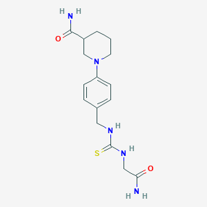 molecular formula C16H23N5O2S B7421074 1-[4-[[(2-Amino-2-oxoethyl)carbamothioylamino]methyl]phenyl]piperidine-3-carboxamide 