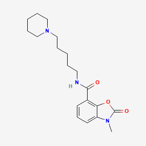 3-methyl-2-oxo-N-(5-piperidin-1-ylpentyl)-1,3-benzoxazole-7-carboxamide