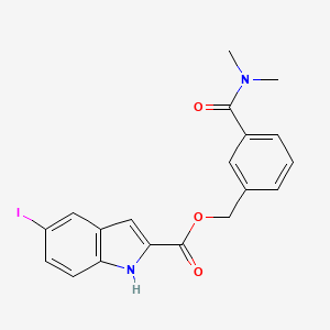 molecular formula C19H17IN2O3 B7421095 [3-(dimethylcarbamoyl)phenyl]methyl 5-iodo-1H-indole-2-carboxylate 