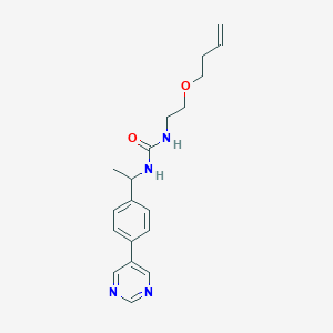 molecular formula C19H24N4O2 B7421106 1-(2-But-3-enoxyethyl)-3-[1-(4-pyrimidin-5-ylphenyl)ethyl]urea 