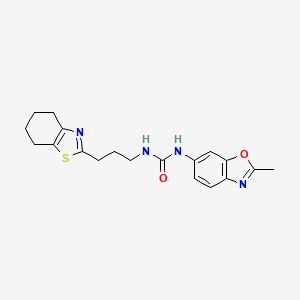 molecular formula C19H22N4O2S B7421107 1-(2-Methyl-1,3-benzoxazol-6-yl)-3-[3-(4,5,6,7-tetrahydro-1,3-benzothiazol-2-yl)propyl]urea 