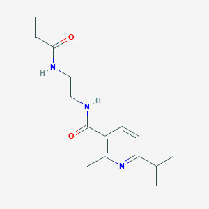 molecular formula C15H21N3O2 B7421114 N-(2-{[2-methyl-6-(propan-2-yl)pyridin-3-yl]formamido}ethyl)prop-2-enamide 