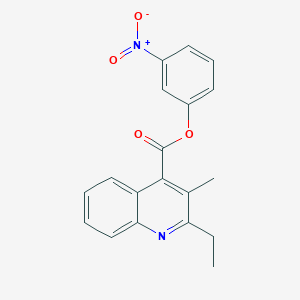 molecular formula C19H16N2O4 B7421122 (3-Nitrophenyl) 2-ethyl-3-methylquinoline-4-carboxylate 