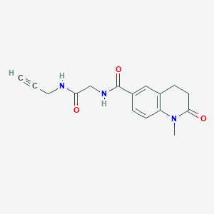 molecular formula C16H17N3O3 B7421142 1-methyl-2-oxo-N-[2-oxo-2-(prop-2-ynylamino)ethyl]-3,4-dihydroquinoline-6-carboxamide 