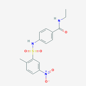 N-ethyl-4-[(2-methyl-5-nitrophenyl)sulfonylamino]benzamide