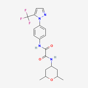 N-(2,6-dimethyloxan-4-yl)-N'-[4-[5-(trifluoromethyl)pyrazol-1-yl]phenyl]oxamide