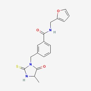 N-(furan-2-ylmethyl)-3-[(4-methyl-5-oxo-2-sulfanylideneimidazolidin-1-yl)methyl]benzamide