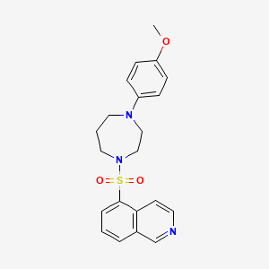 molecular formula C21H23N3O3S B7421232 5-[[4-(4-Methoxyphenyl)-1,4-diazepan-1-yl]sulfonyl]isoquinoline 