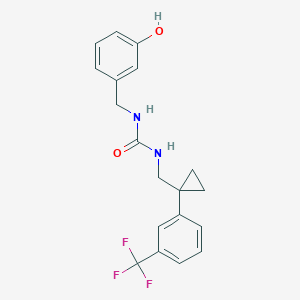 1-[(3-Hydroxyphenyl)methyl]-3-[[1-[3-(trifluoromethyl)phenyl]cyclopropyl]methyl]urea