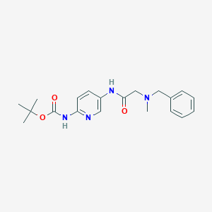 molecular formula C20H26N4O3 B7421262 tert-butyl N-[5-[[2-[benzyl(methyl)amino]acetyl]amino]pyridin-2-yl]carbamate 