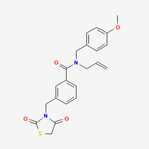 3-[(2,4-dioxo-1,3-thiazolidin-3-yl)methyl]-N-[(4-methoxyphenyl)methyl]-N-prop-2-enylbenzamide