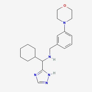 1-cyclohexyl-N-[(3-morpholin-4-ylphenyl)methyl]-1-(1H-1,2,4-triazol-5-yl)methanamine