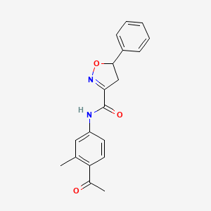 N-(4-acetyl-3-methylphenyl)-5-phenyl-4,5-dihydro-1,2-oxazole-3-carboxamide