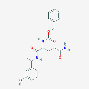 molecular formula C21H25N3O5 B7421314 benzyl N-[5-amino-1-[1-(3-hydroxyphenyl)ethylamino]-1,5-dioxopentan-2-yl]carbamate 