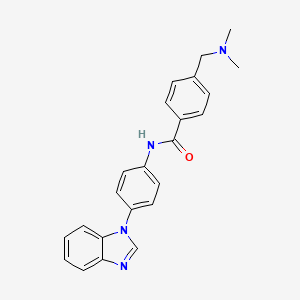 molecular formula C23H22N4O B7421324 N-[4-(benzimidazol-1-yl)phenyl]-4-[(dimethylamino)methyl]benzamide 