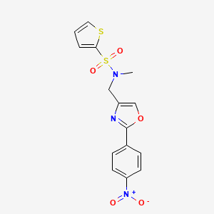 molecular formula C15H13N3O5S2 B7421326 N-methyl-N-[[2-(4-nitrophenyl)-1,3-oxazol-4-yl]methyl]thiophene-2-sulfonamide 