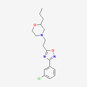 molecular formula C17H22ClN3O2 B7421336 4-[2-[3-(3-Chlorophenyl)-1,2,4-oxadiazol-5-yl]ethyl]-2-propylmorpholine 