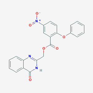 molecular formula C22H15N3O6 B7421345 (4-oxo-3H-quinazolin-2-yl)methyl 5-nitro-2-phenoxybenzoate 