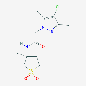 2-(4-chloro-3,5-dimethylpyrazol-1-yl)-N-(3-methyl-1,1-dioxothiolan-3-yl)acetamide