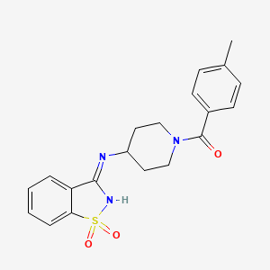 [4-[(1,1-Dioxo-1,2-benzothiazol-3-ylidene)amino]piperidin-1-yl]-(4-methylphenyl)methanone