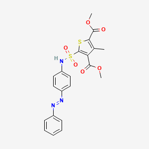 molecular formula C21H19N3O6S2 B7421386 Dimethyl 3-methyl-5-[(4-phenyldiazenylphenyl)sulfamoyl]thiophene-2,4-dicarboxylate 