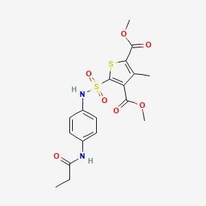 Dimethyl 3-methyl-5-[[4-(propanoylamino)phenyl]sulfamoyl]thiophene-2,4-dicarboxylate