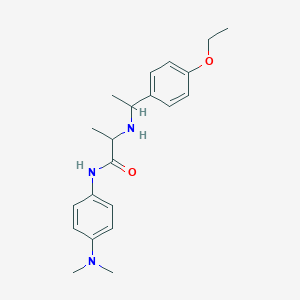 molecular formula C21H29N3O2 B7421401 N-[4-(dimethylamino)phenyl]-2-[1-(4-ethoxyphenyl)ethylamino]propanamide 