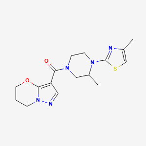 6,7-dihydro-5H-pyrazolo[5,1-b][1,3]oxazin-3-yl-[3-methyl-4-(4-methyl-1,3-thiazol-2-yl)piperazin-1-yl]methanone