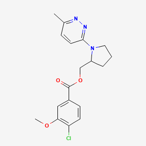 molecular formula C18H20ClN3O3 B7421425 [1-(6-Methylpyridazin-3-yl)pyrrolidin-2-yl]methyl 4-chloro-3-methoxybenzoate 