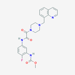 methyl N-[2-fluoro-5-[[2-oxo-2-[4-(quinolin-8-ylmethyl)piperazin-1-yl]acetyl]amino]phenyl]carbamate