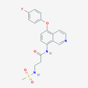 molecular formula C19H18FN3O4S B7421444 N-[5-(4-fluorophenoxy)isoquinolin-8-yl]-3-(methanesulfonamido)propanamide 