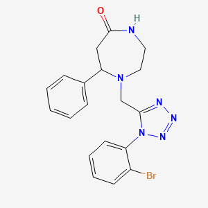 molecular formula C19H19BrN6O B7421451 1-[[1-(2-Bromophenyl)tetrazol-5-yl]methyl]-7-phenyl-1,4-diazepan-5-one 