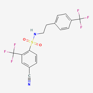 4-cyano-2-(trifluoromethyl)-N-[2-[4-(trifluoromethyl)phenyl]ethyl]benzenesulfonamide