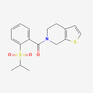 5,7-dihydro-4H-thieno[2,3-c]pyridin-6-yl-(2-propan-2-ylsulfonylphenyl)methanone