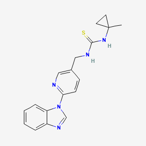 molecular formula C18H19N5S B7421540 1-[[6-(Benzimidazol-1-yl)pyridin-3-yl]methyl]-3-(1-methylcyclopropyl)thiourea 