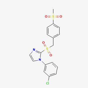 1-(3-Chlorophenyl)-2-[(4-methylsulfonylphenyl)methylsulfonyl]imidazole