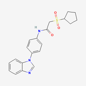 N-[4-(benzimidazol-1-yl)phenyl]-2-cyclopentylsulfonylacetamide