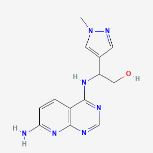 2-[(7-Aminopyrido[2,3-d]pyrimidin-4-yl)amino]-2-(1-methylpyrazol-4-yl)ethanol