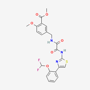 Methyl 5-[[[2-[[4-[2-(difluoromethoxy)phenyl]-1,3-thiazol-2-yl]amino]-2-oxoacetyl]amino]methyl]-2-methoxybenzoate