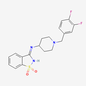 N-[1-[(3,4-difluorophenyl)methyl]piperidin-4-yl]-1,1-dioxo-1,2-benzothiazol-3-imine