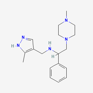 2-(4-methylpiperazin-1-yl)-N-[(5-methyl-1H-pyrazol-4-yl)methyl]-1-phenylethanamine