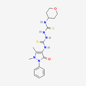 1-(1,5-Dimethyl-3-oxo-2-phenylpyrazol-4-yl)-3-(oxan-4-ylcarbamothioylamino)thiourea