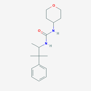 molecular formula C17H26N2O2 B7421642 1-(3-Methyl-3-phenylbutan-2-yl)-3-(oxan-4-yl)urea 